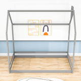 Solid Wood Twin House Toddler Floor Bed