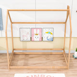 Solid Wood Twin House Toddler Floor Bed