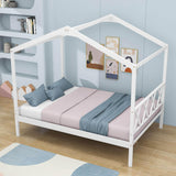 Full Size Kids House Bed with Headboard and Storage - [Wooden]