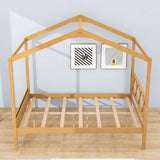 Full Size Kids House Bed with Headboard and Storage - [Wooden]