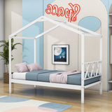 Twin Size Kids House Bed with Headboard and Storage - [Wooden]