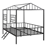 Full Size Metal House Bed Frame for Kids, Toddler