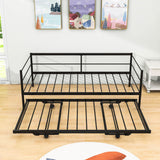 Convertible Metal Twin Daybed with Pop Up Trundle Bed