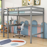 Wooden Twin Gaming Loft Bed with Desk for Adult, Junior