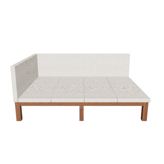 Linen Upholstered Full Size Daybed Couch for Living Room Mid-Century Modern