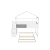 Low Twin Over Full House L-Shaped Bunk Beds for Toddler, Kids - [Floor]