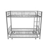 Twin Over Twin Classic Metal Bunk Bed with Trundle - [Detachable, Ladder]