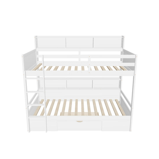 Twin Over Twin Bunk Beds with Storage Drawers and Shelves for Kids Adults - [Wooden]