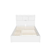 Full Platform Bed Frame with Twin Trundle Bed and Storage Headboard