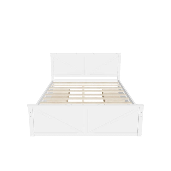 Queen Size Wooden Platform Bed with Headboard and Storage - [Drawers]