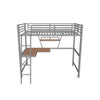 Metal Twin Loft Bed with Desk and Storage Shelf for Gamer, Adults