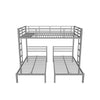 Full Over Twin & Twin Metal Triple Bunk Bed with Shelf