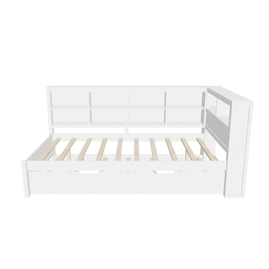 Modern Smart Wood Twin Daybed with Twin Trundle and Storage