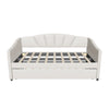 Velvet Upholstered Twin Daybed with Trundle Bed