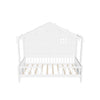 Low Profile Twin House Bed Frame for Kids with Rails and Light Strip