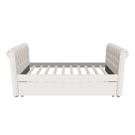 Modern Luxury Twin Size Upholstered Daybed with Trundle for Adults - [Backless]