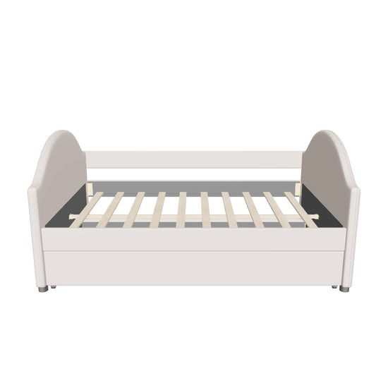 Modern Full Size Upholstered Daybed with Twin Trundle for Adults