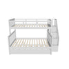 Twin Over Full Bunk Beds for Kids, Adults with Trundle and Storage