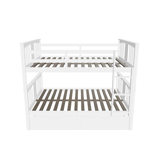 Full Over Full Bunk Beds with Storage Drawers for Kids - [Wooden, Convertible]