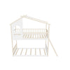 Low to Floor Twin Over Twin House Bunk Beds for Toddler, Kids - [Wood]