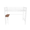 Twin Metal Loft Bed with Desk Underneath for Teen, Junior, Adult