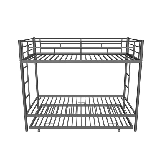 Heavy-Duty Metal Twin Over Twin Bunk Beds with Twin Trundle