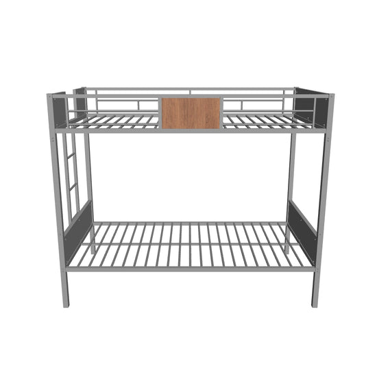 Mid-Century Modern Twin Over Twin Bunk Beds for Kids - [Metal, Black]