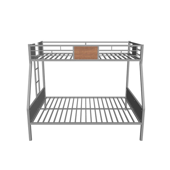 Mid-Century Modern Metal Twin Over Full Bunk Beds for Kids Adults