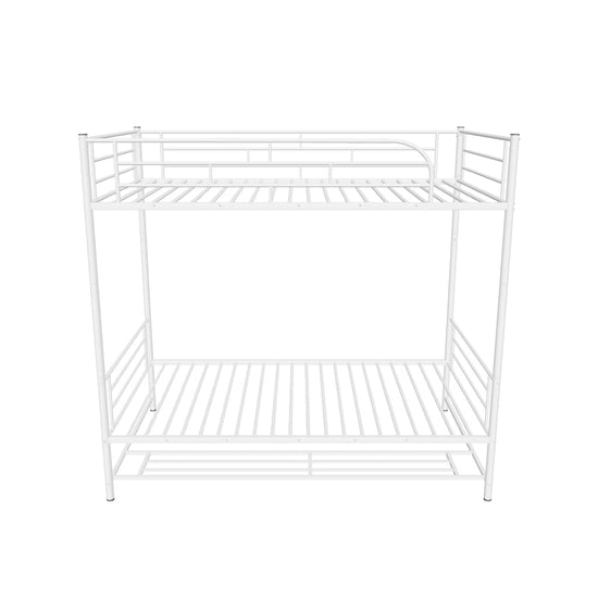 Metal Twin Over Twin Convertible Bunk Beds for Adults Kids with Storage