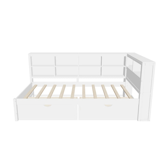 Modern Smart Kids Twin Size Daybed with Storage Drawers and Shelf