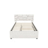 Full Upholstered Platform Bed Frame with Headboard, Twin Trundle Bed