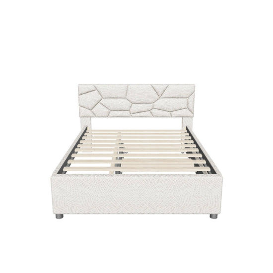 Queen Upholstered Platform Bed Frame with Headboard, Twin XL Trundle Bed