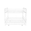 Convertible Full XL Over Queen Metal Bunk Beds with Trundle