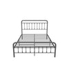 Vintage Queen Size Metal Bed Frame with Slats Headboard