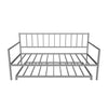 Twin Size Metal Day Bed Frame with Trundle for Adults, Kids