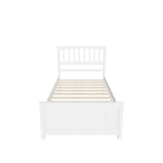 Wood Kids Bed Frame with Headboard and Footboard