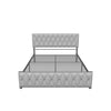 Metal Queen Size Upholstered Storage Bed with Headboard and Drawers