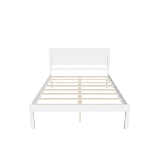 Wood Full Size Vintage Platform Bed Frame with Headboard