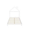 Low Full Size Wooden Toddler Bed with House-Shaped Headboard