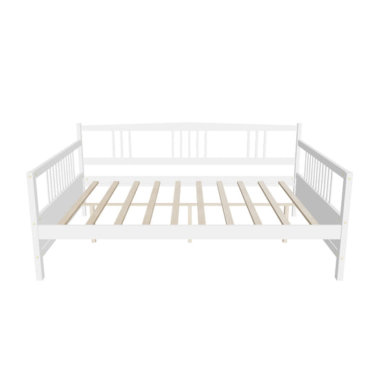 Wood Full / Double Size Daybed with Slat Back and Support Legs