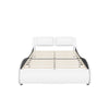 Modern Queen Upholstered Platform Bed Frame with Headboard and Lights