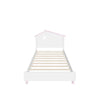 Twin Wood Girls Platform Bed with House-Shaped Headboard