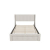 Velvet Upholstered Queen Size Platform Storage Bed with Headboard - [Drawer]