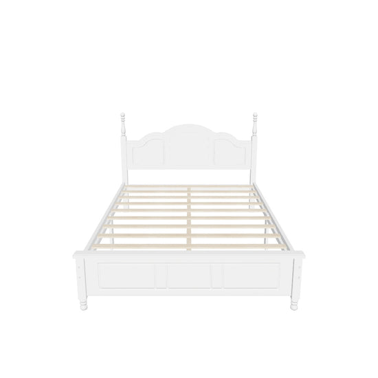 Wood Traditional Full Size Platform Bed Frame with Headboard