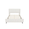 Modern Velvet Upholstered Queen Bed Frame with Wingback Headboard