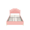 Upholstered Platform Full Size Bed Frame with Headboard and LED Lights