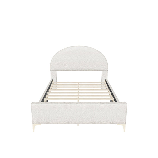 Velvet Upholstered Full Size Platform Bed Frame with Headboard