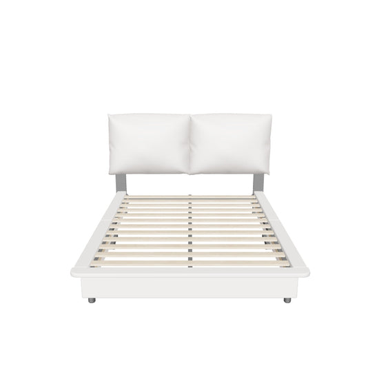 Modern Full Size Upholstered Platform Bed Frame with Headboard LED Lights