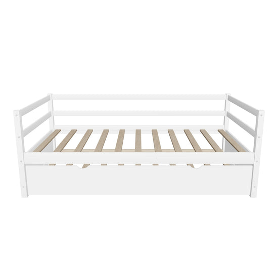 Wooden Low Twin Daybed Frame with Twin Trundle