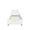 Upholstered Small Twin Daybed with Carton Ears Shaped Headboard for Kids